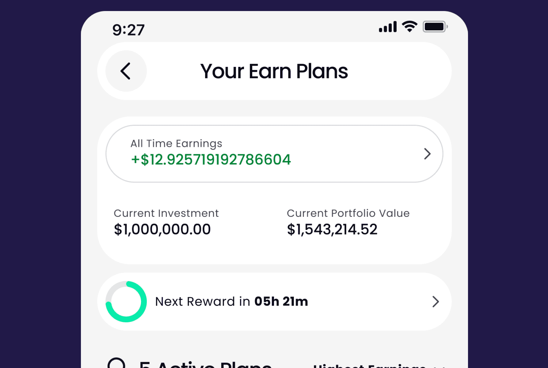 Amount input and APR selection