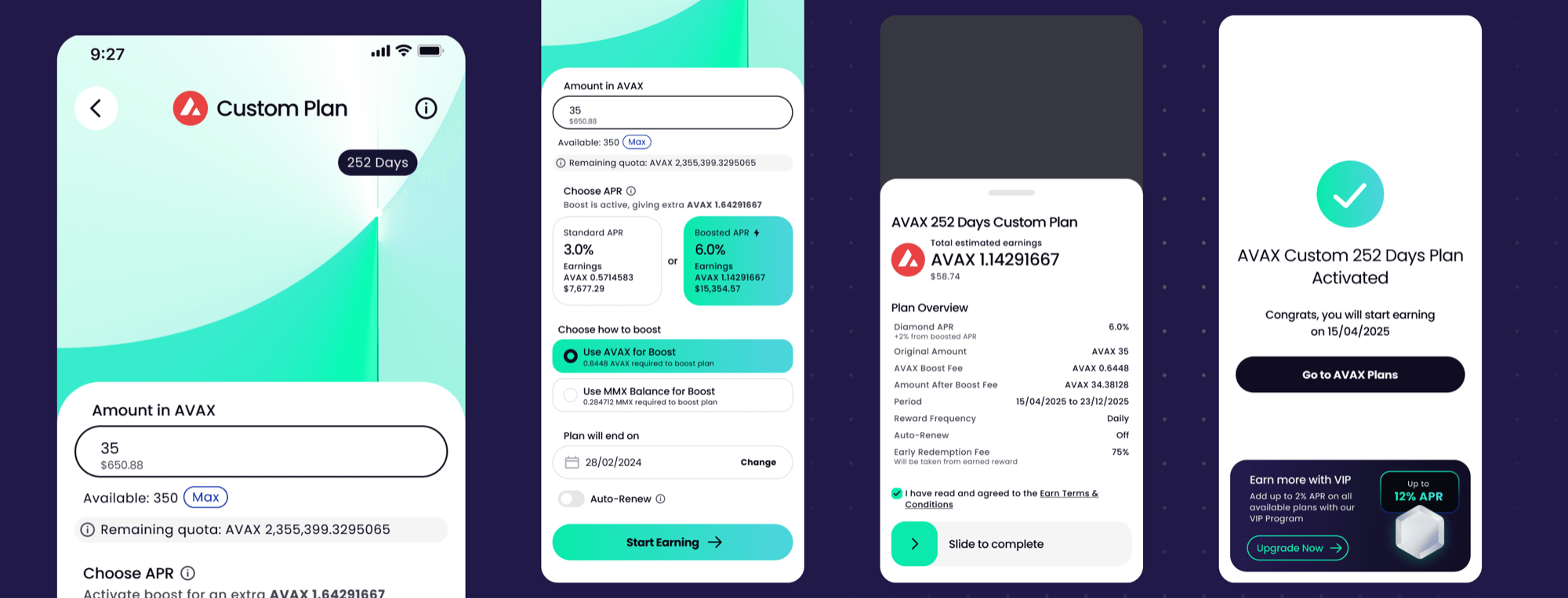 Plan overview and slide to confirm