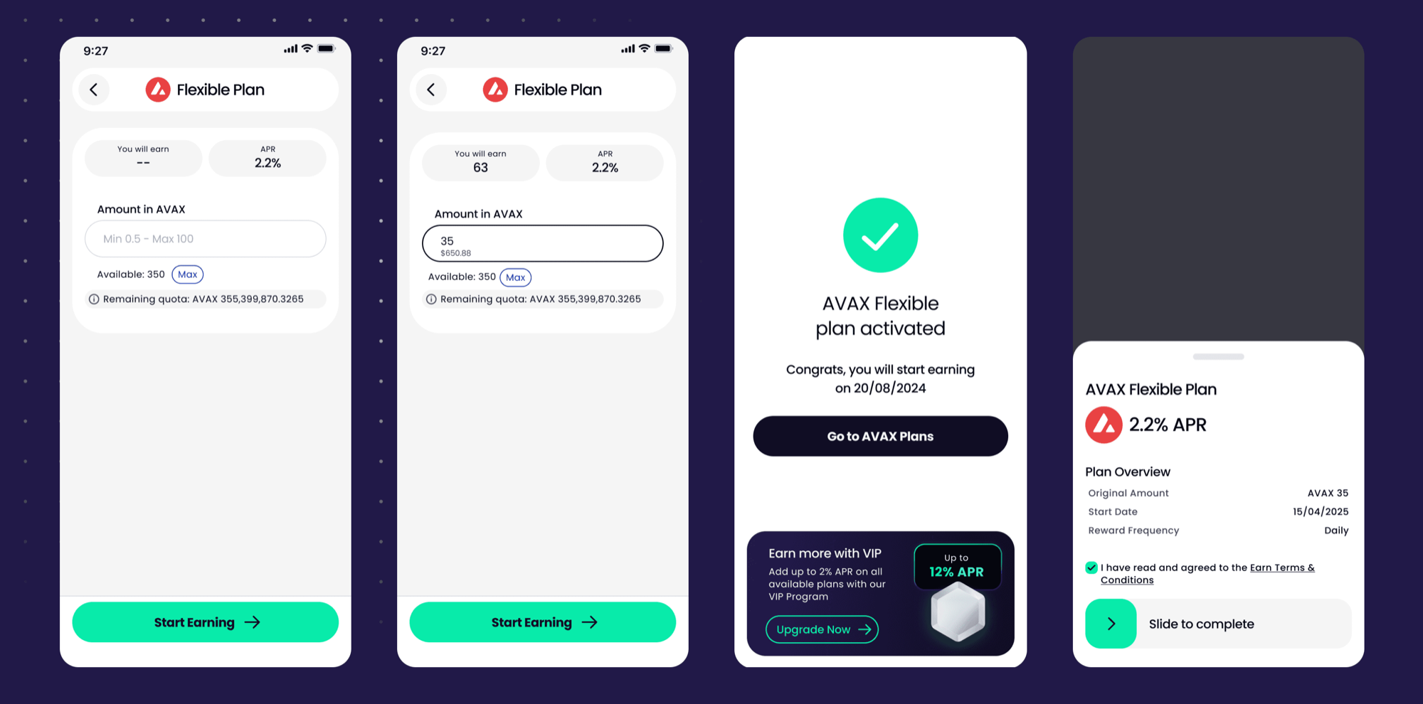 VIP tier benefits inside the plan flow