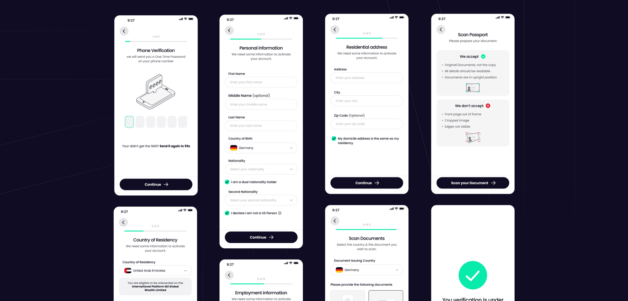 M2 Onboarding (KYC) screen 2