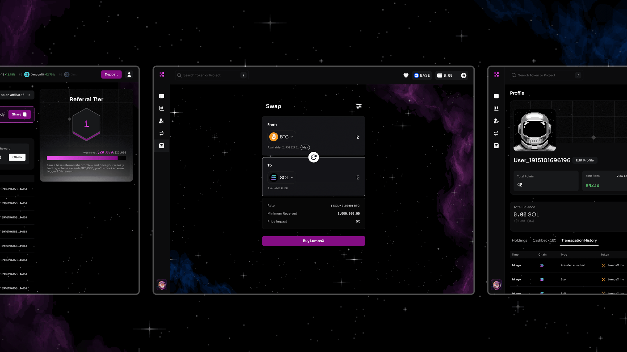 xMoon Gamified DEX screen 4